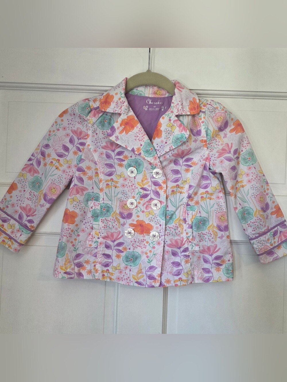 Cherokee Toddler's Floral Pea Coat